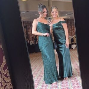 JENNY YOO EMERALD GREEN GOWN- worn once. Perfect condition!!